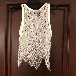 Medium sheer lace top